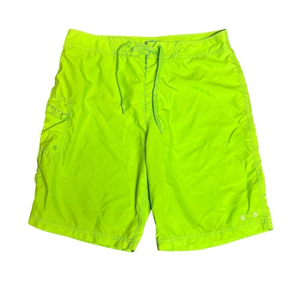 Oakley Men's Board Shorts Size 36 Neon Lime Bermuda Casual‎